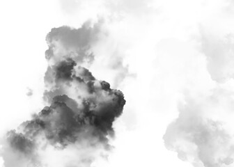 black smoke pollution spreading on transparency background	