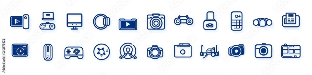 Poster this modern illustration presents a line-style information technology web icon set that encompasses 