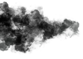 black smoke pollution spreading on transparency background	