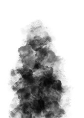 black smoke pollution spreading on transparency background	