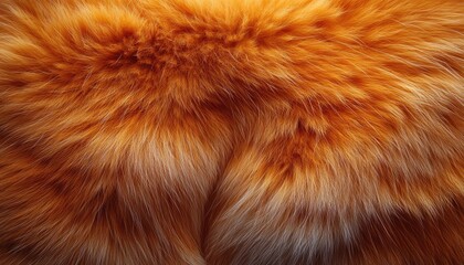 Lush Orange Fur Texture Close Up Detail