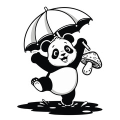 3D illustration of a penguin with a baseball bat and a chef holding a knife, featuring fun animal characters like a panda, bear, and dog in a cute and cartoonish style © SHEKMDABDUL