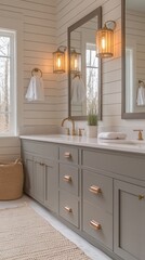 Modern Bathroom Design with Elegant Fixtures Cozy Home Interior View