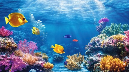 Vibrant Underwater Paradise: A Colorful Coral Reef Ecosystem