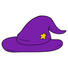 witch hat illustration hand drawn isolated vector