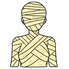 mummy women illustration hand drawn isolated vector