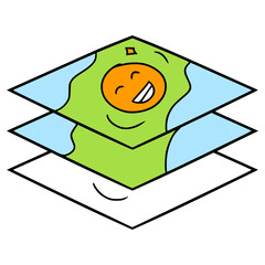 layer icon illustration hand drawn isolated vector