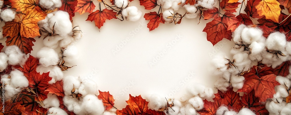 Aufkleber Autumn composition creating copy space on white background