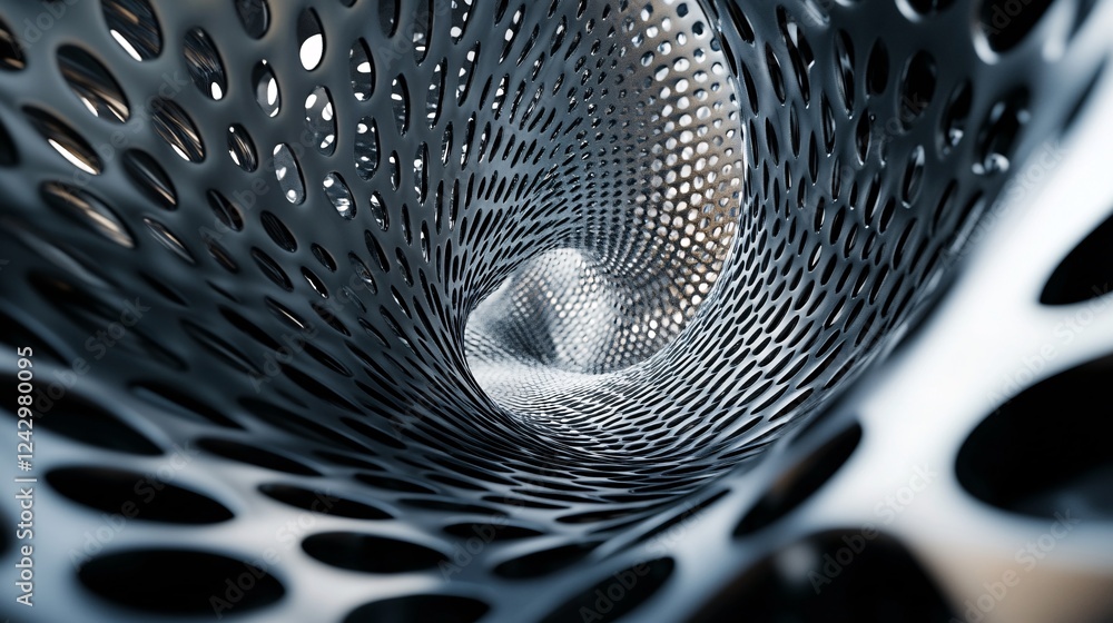 Aufkleber Abstract tunnel is spiraling with holes creating pattern background