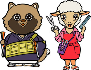 動物のお坊さんと美容師