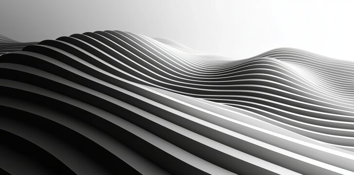 A sleek black horizontal line array forming a geometrical pattern in the background with selective focus