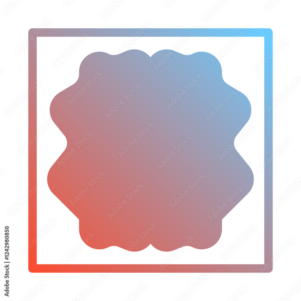 Poster Abstract Gradient Badge with Square Border Style