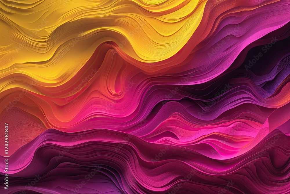 Poster vibrant yellow to magenta gradient abstract background with layered texture