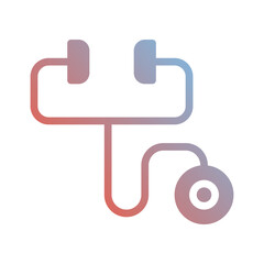 Simple Stethoscope Gradient Icon Illustration