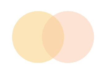 シンプルでおしゃれな重なりあう手描きの2つの丸 -あしらい･フレーム･イエベやブルベのイメージ素材