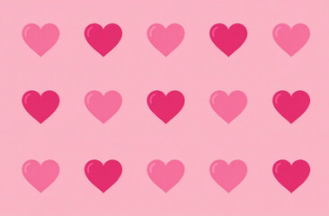 Valentine's Day Card with Heart Patterns pink background. AI Generative