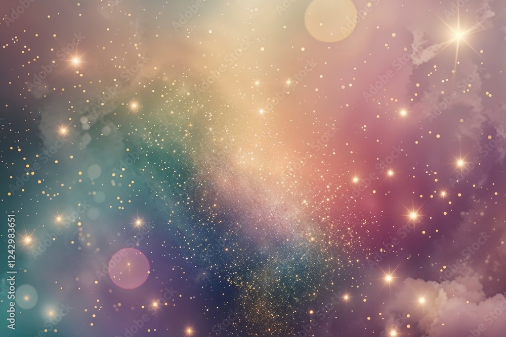Aufkleber whimsical bohemian gradient background with vintage sparkles and soft haze effect