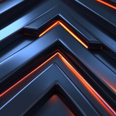 Obraz premium Abstract 3D rendering of glossy vector arrows with highlights. Dynamic design., Generative AI