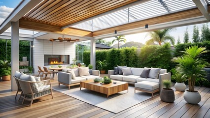 Fototapeta premium Modern Outdoor Patio Design