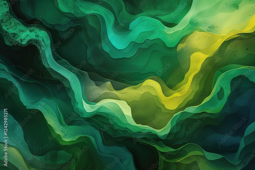 Poster green ombre abstract backdrop with layered mottled appearance and dynamic hues