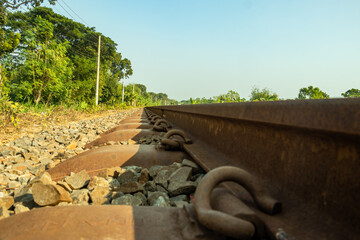 The railway is made of iron sheets that is designed only for the use of rail vehicles