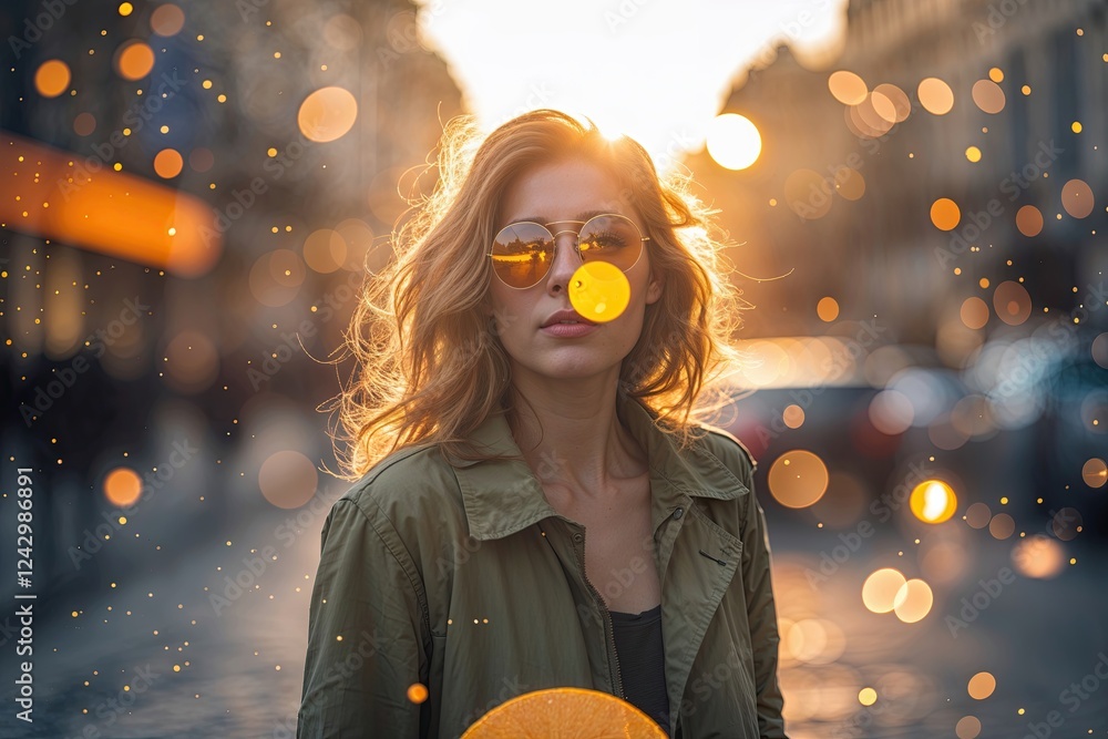 Poster prism light leak texture for photo overlay with bokeh effect and lens flare