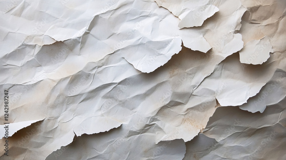 Poster crumpled paper forming a textured and torn background