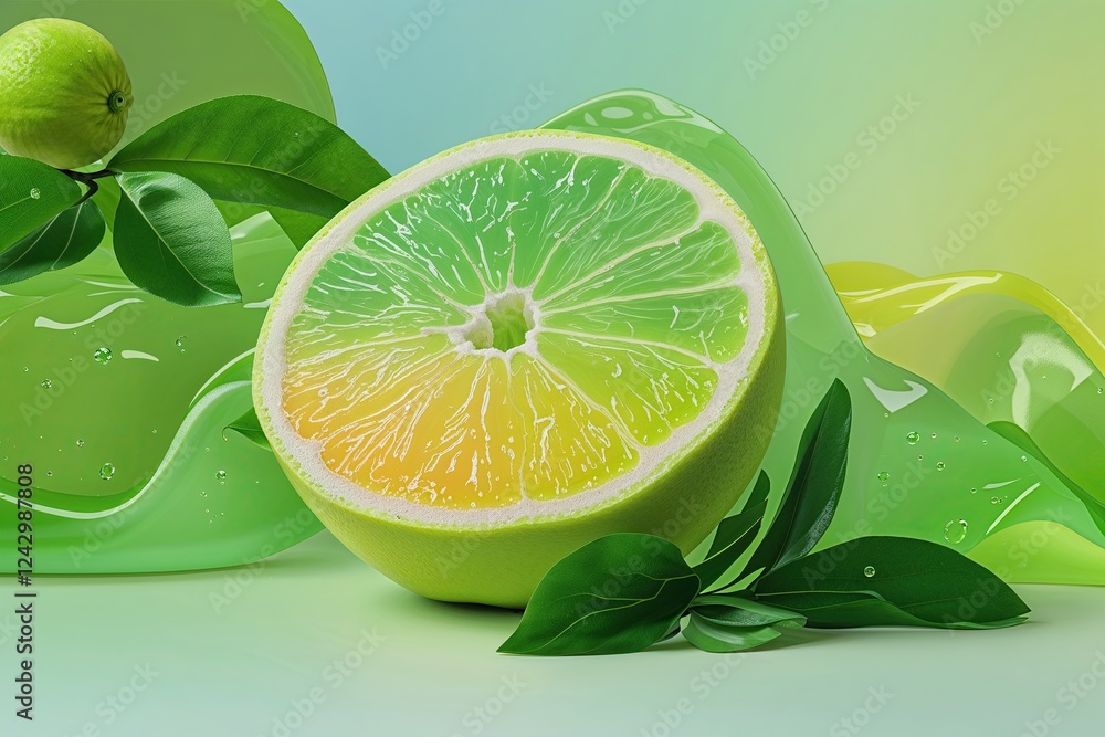 Poster vibrant citrus green gradient background with soft grain texture for stunning design projects