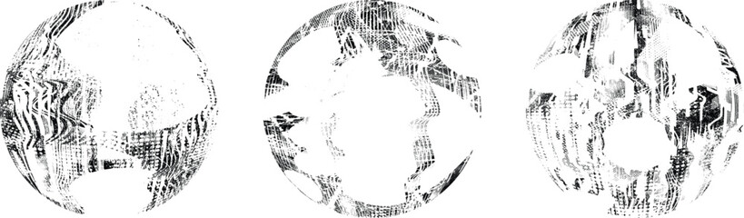 Grunge sphere Collection. Grunge Circles. Banners, Insignias , stamps, spheres, Labels and Badges Set . vector distress textures. Bundle blank circle textured shapes, globes, balls and stamps.

