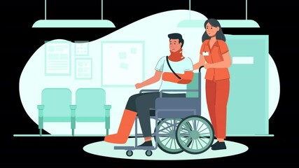 Create dynamic healthcare visuals with this vector animation scene, depicting hospital environments and medical professionals.