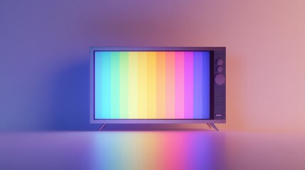 Retro tv with no signal message,vintage style tv with antenna, test pattern Vector stock,3D Illustration of old style wooden case TV,monitor with a rainbow,TV does not receive tv signal.