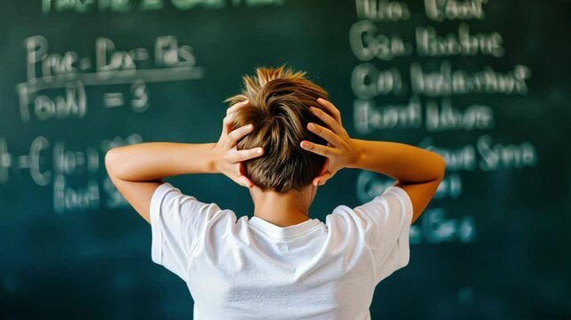 Student Struggling with Math Problem on Blackboard