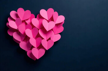 Obraz premium Valentine's Day Card with Heart Patterns black background. AI Generative