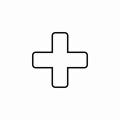 Fototapeta premium Medical cross health icon vector sign