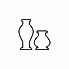 Decorative vase pottery icon vector sign