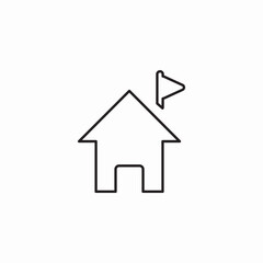 House flag home icon vector sign
