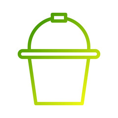 Simple Green Gradient Bucket Icon Illustration