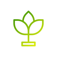 Minimalist Green Plant Icon Design Concept