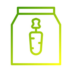 Gradient Carrot Food Bag Minimalist Icon Vector