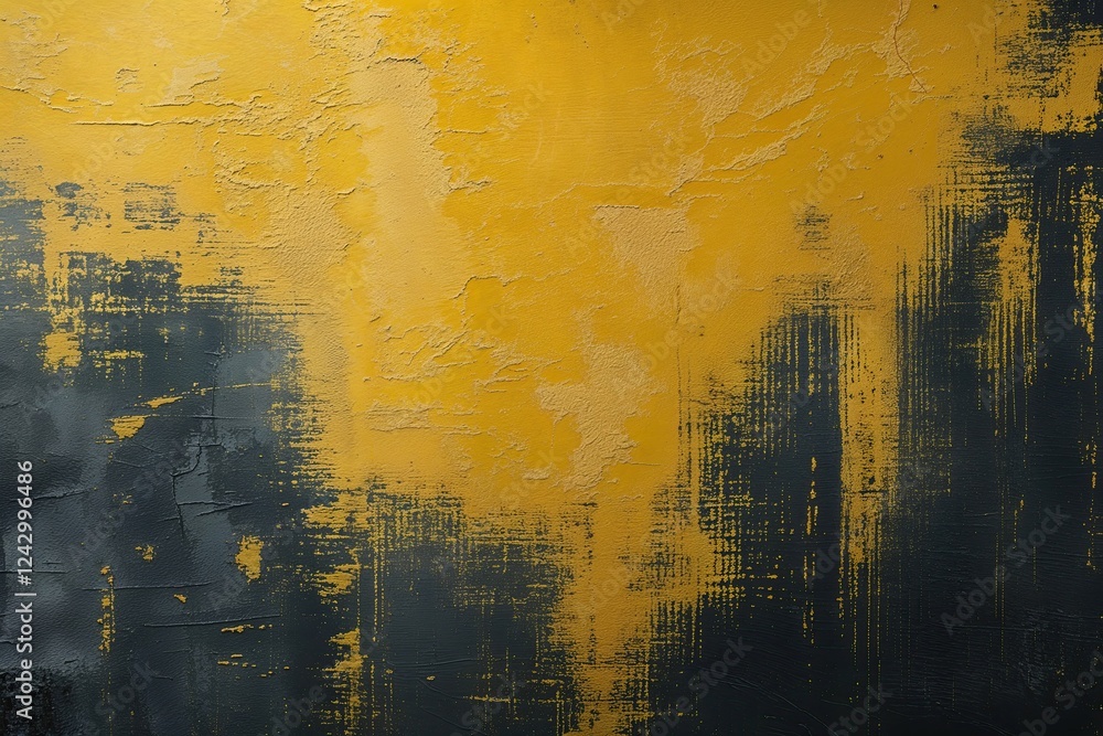 Aufkleber distressed yellow canvas texture background with smooth light to dark gradient