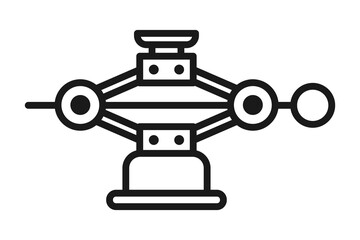 scissor jack tool line icon design