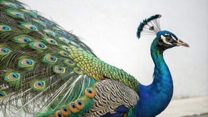 Obraz premium Psychedelic peacock illustration with intricate colors, psychedelic patterns, whimsical illustrations, vibrant feathers