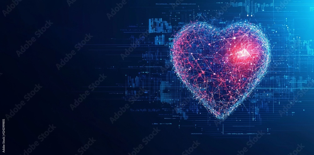 Poster ai-driven futuristic healthcare technology for monitoring heart health and managing pulse. this conc