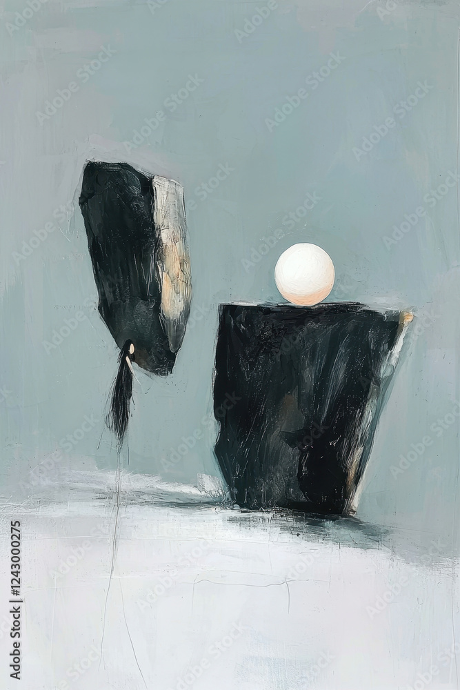 Poster elegant balance and abstract minimalism in geometric form and shape amidst serene textures and harmo