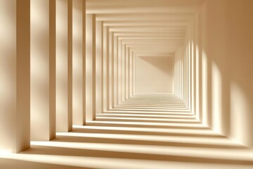 Obraz premium ethereal beige gradient abstract background with organic shadow play, minimal geometric composition, soft lighting, architectural elements