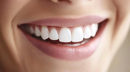 Obraz premium Dental veneers transform smiles closeup photography indoor setting bright lighting natural aesthetic beauty concept