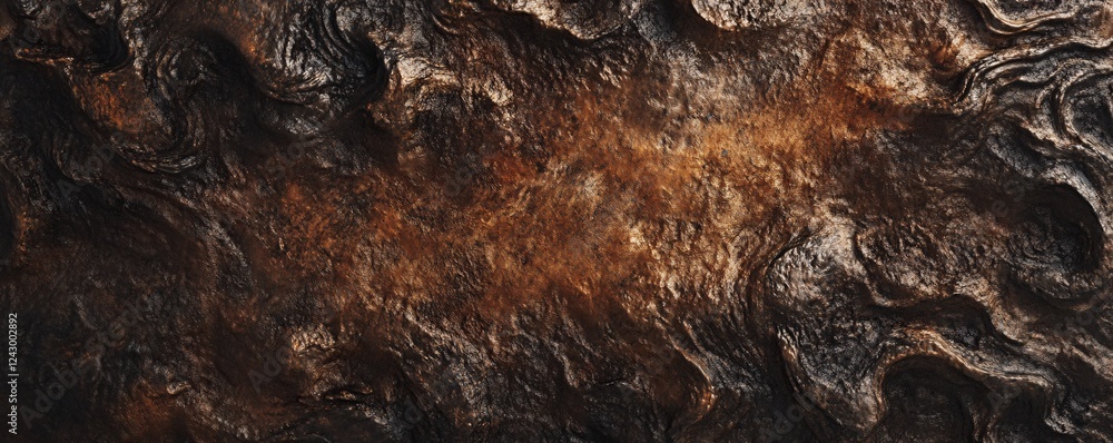 Poster dark brown rock texture background with abstract pattern forming naturally