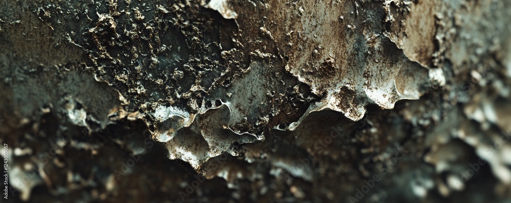 Poster corroded metal texture showing oxidized patterns with rust