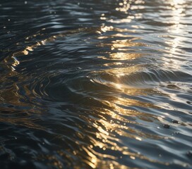 Shimmering silver and gold hues create an alluring optical effect on the ripples of the water's surface , gold, ripples