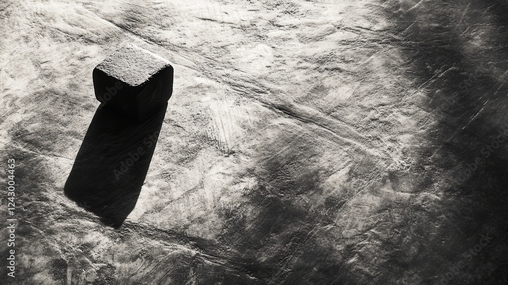 Poster shadows cast by branches create a dramatic effect on a textured wall with a prominent smooth stone i